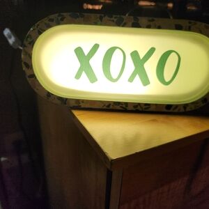 XOXO Light-Up Sign with Camouflage Border